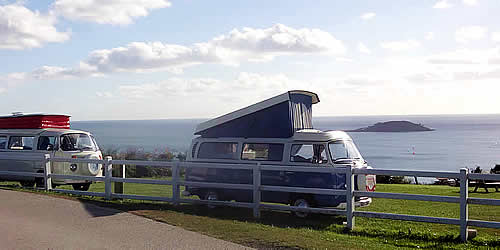 Snug for glamping at Bay View Farm Camping Site overlooking Looe Bay, Cornwall