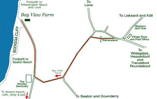 Location Map for Bay View Farm Camping Site